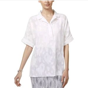 New ALFANI Floral Jacquard Illusion Dolman Blouse